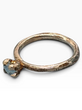Anello Solitario "Stone" in Argento 925 con Acquamarina Naturale Grezza