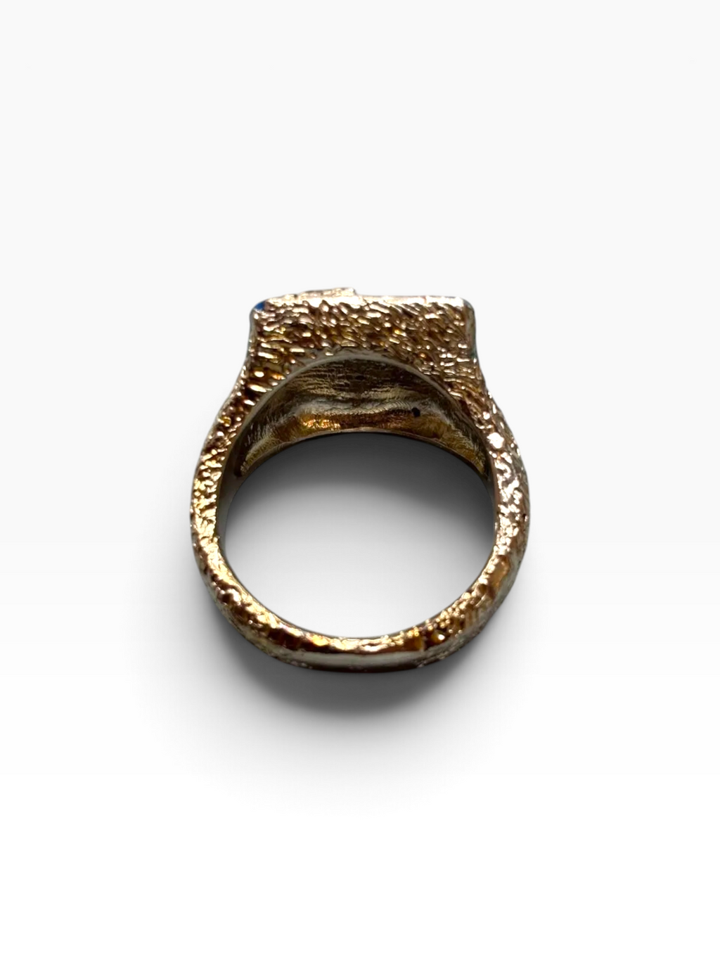 Anello Scultoreo "Notte Stellata" in Argento 925 Smalto a Mano e Zaffiri Gialli